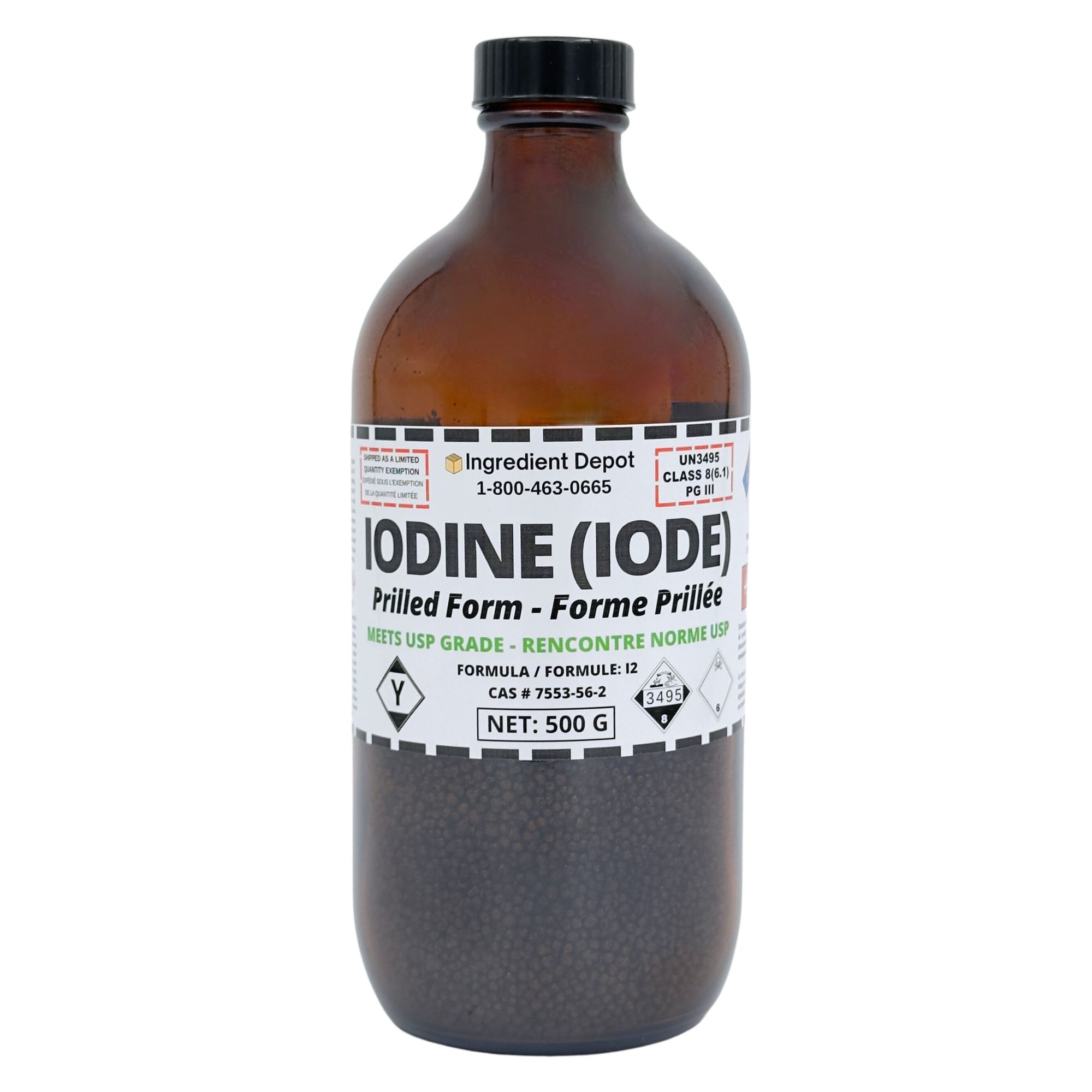 Iodine Prilled 99.8% USP Grade 500g