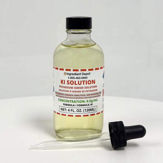 KI Solution - Liquid Potassium Iodide Solution - 4 fl. oz. (120 mL) Glass Dropper Bottle