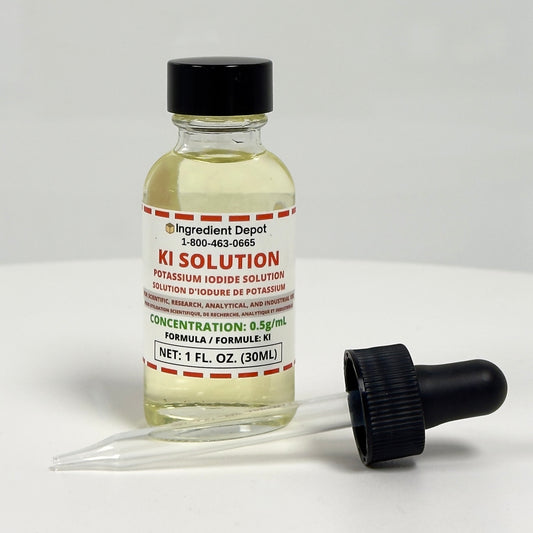 KI Solution - Liquid Potassium Iodide Solution - 1 fl. oz. (30 mL) Glass Dropper Bottle