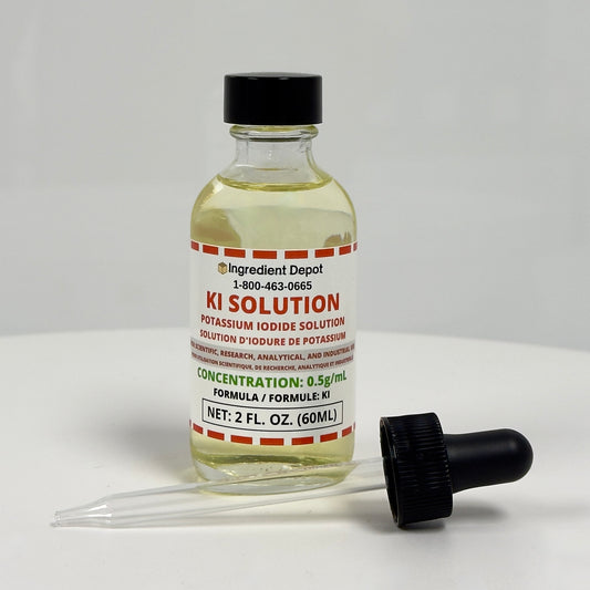 KI Solution - Liquid Potassium Iodide Solution - 2 fl. oz. (60 mL) Glass Dropper Bottle