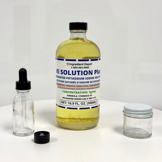 KI Solution Plus - Saturated Potassium Iodide Solution - 16.9 fl. oz. (500 mL) Glass Bottle