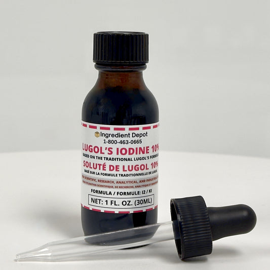 Lugol's Iodine Solution 10% - 1 fl. oz. (30 mL) Glass Dropper Bottle