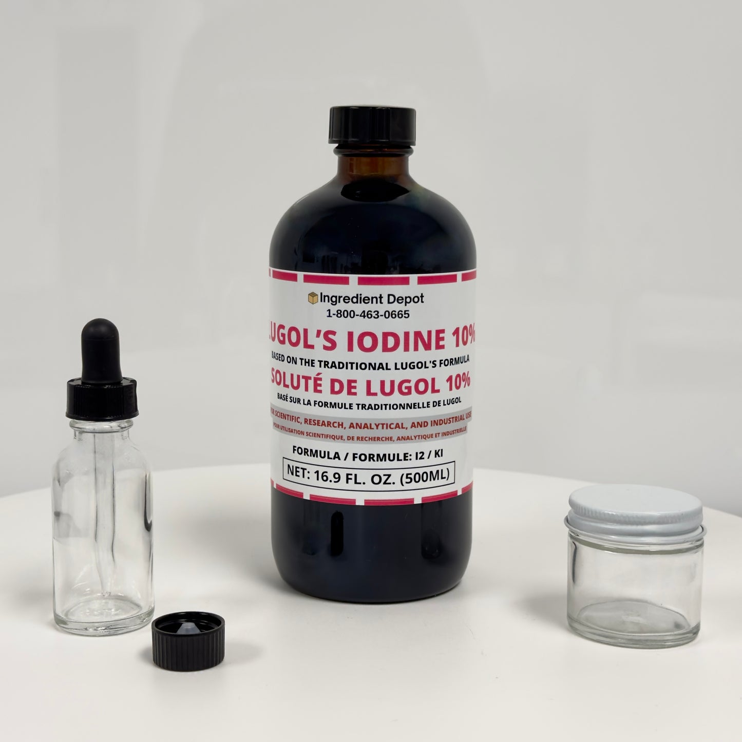 Lugol's Iodine Solution 10% - 16.9 fl. oz. (500 mL) Glass Bottle