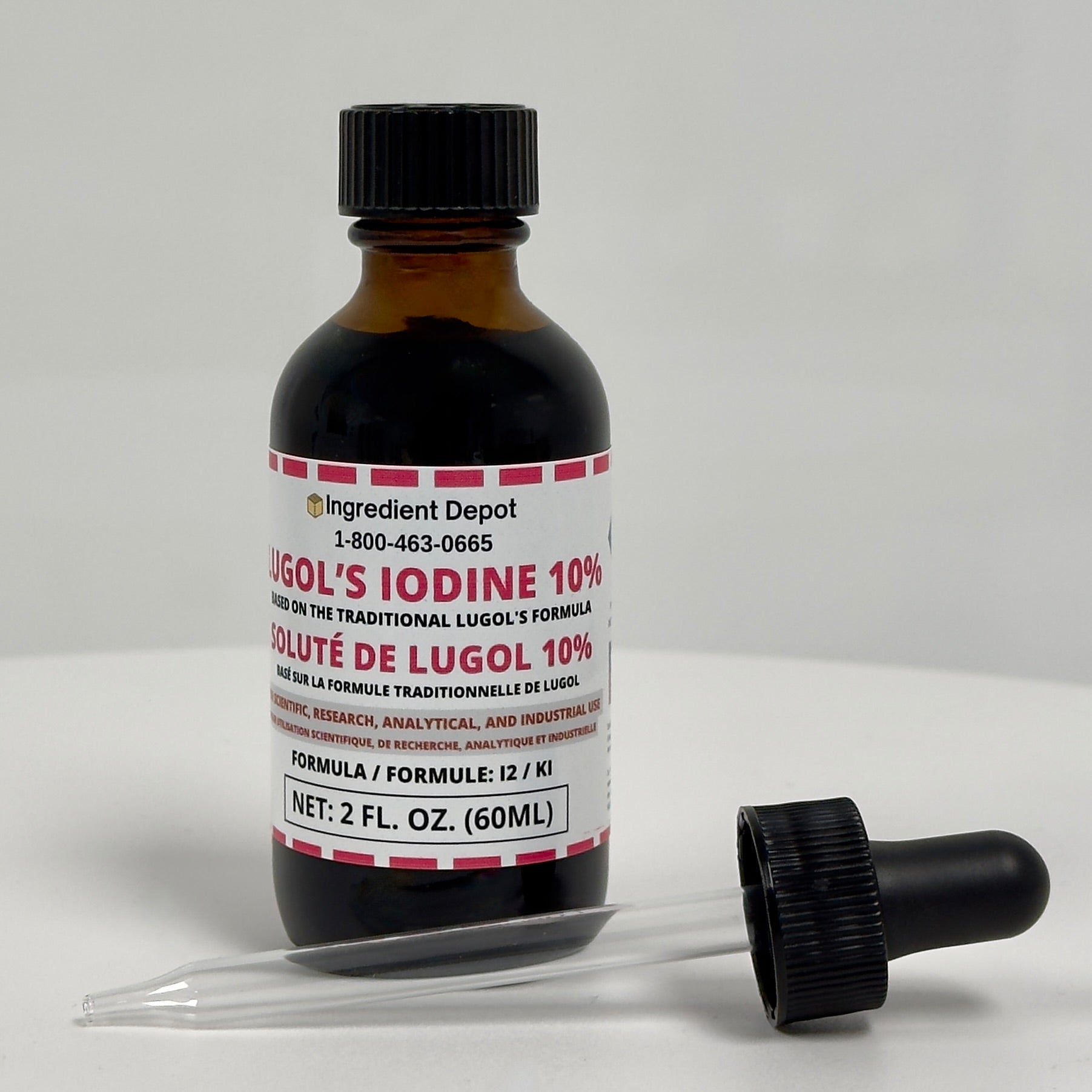 Lugol's Iodine Solution 10% - 2 fl. oz. (60 mL) Glass Dropper Bottle