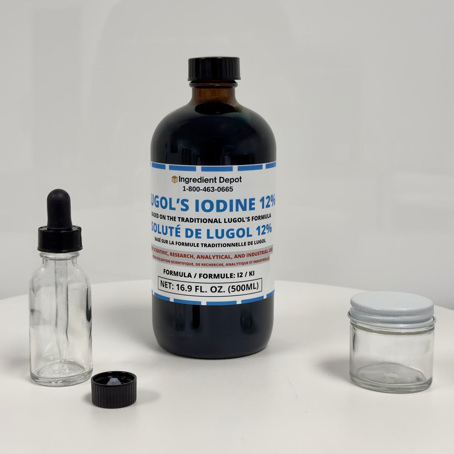 Lugol's Iodine Solution 12% - 16.9 fl. oz. (500 mL) Glass Bottle