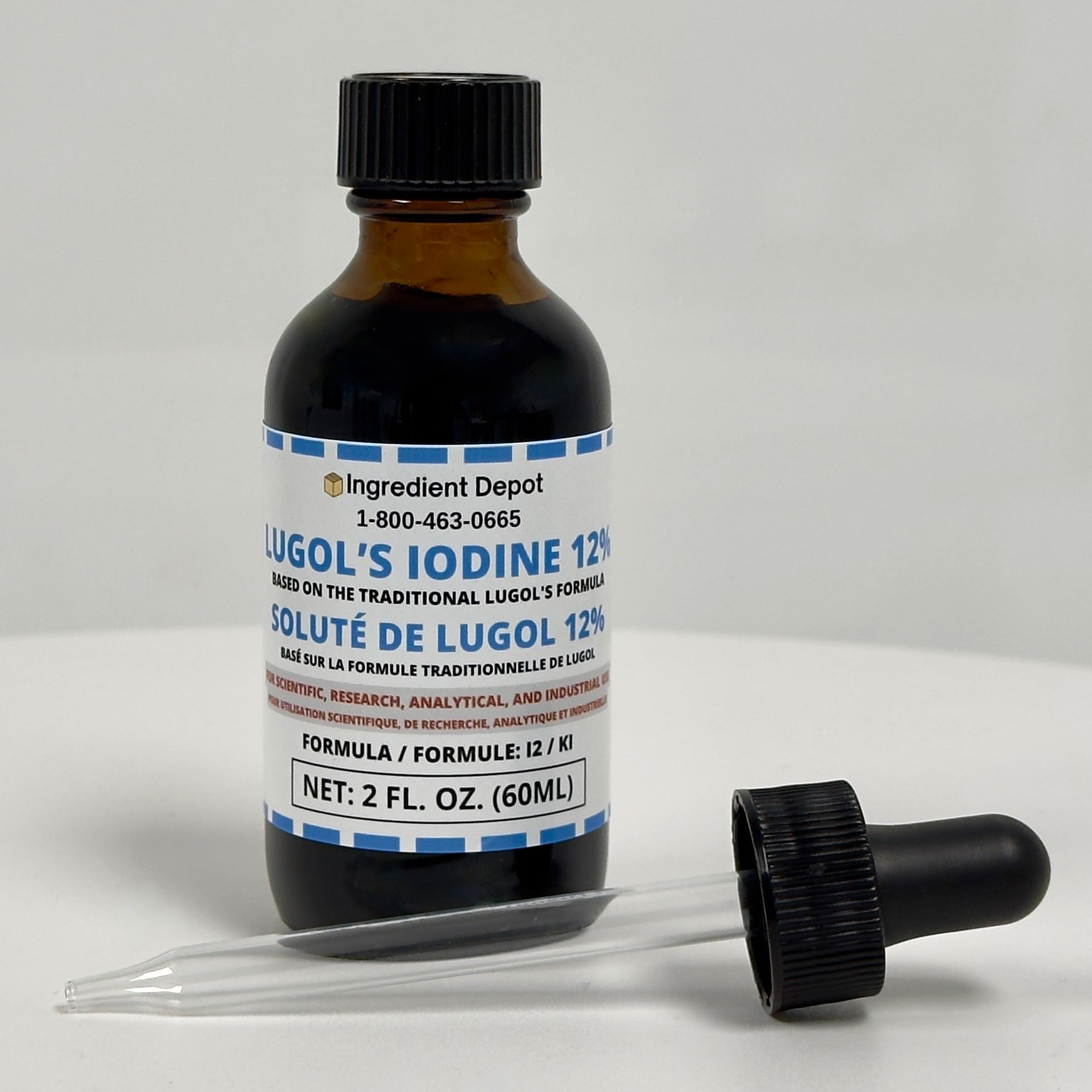 Lugol's Iodine Solution 12% - 2 fl. oz. (60 mL) Glass Dropper Bottle