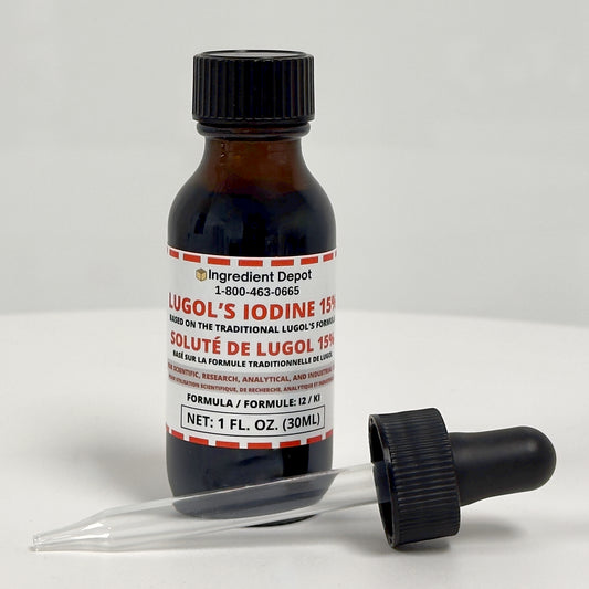 Lugol's Iodine Solution 15% - 1 fl. oz. (30 mL) Glass Dropper Bottle