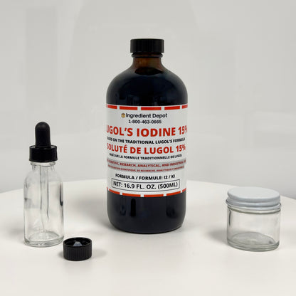 Lugol's Iodine Solution 15% - 16.9 fl. oz. (500 mL) Glass Bottle