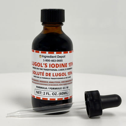 Lugol's Iodine Solution 15% - 2 fl. oz. (60 mL) Glass Dropper Bottle