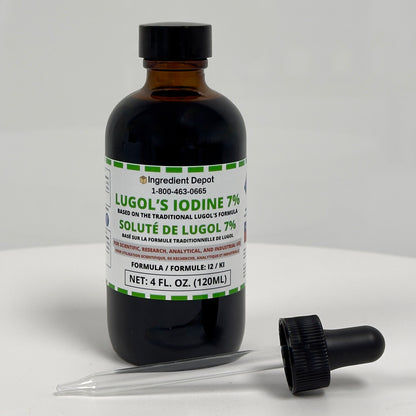 Lugol's Iodine Solution 7% - 4 fl. oz. (120 mL) Glass Dropper Bottle
