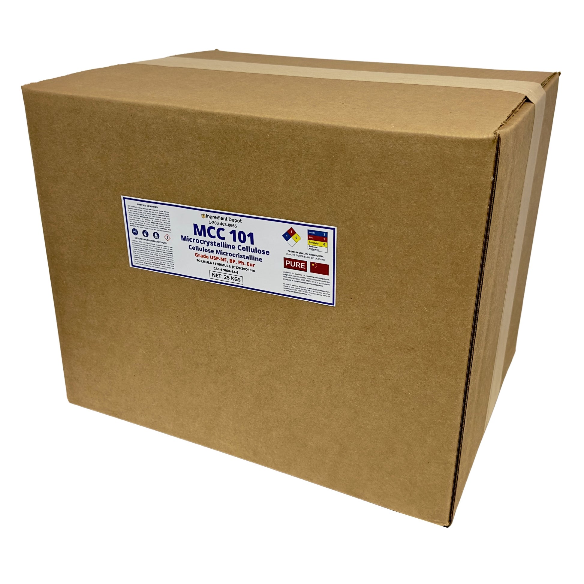 MCC 101 Microcrystalline Cellulose 25 kgs - IngredientDepot.com