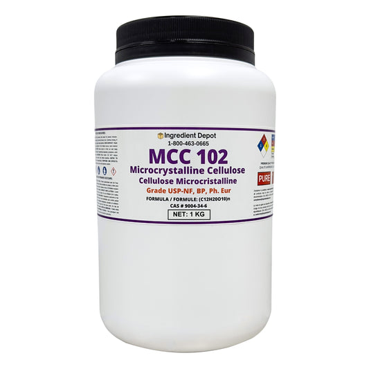 MCC 102 Microcrystalline Cellulose 1 kg - IngredientDepot.com