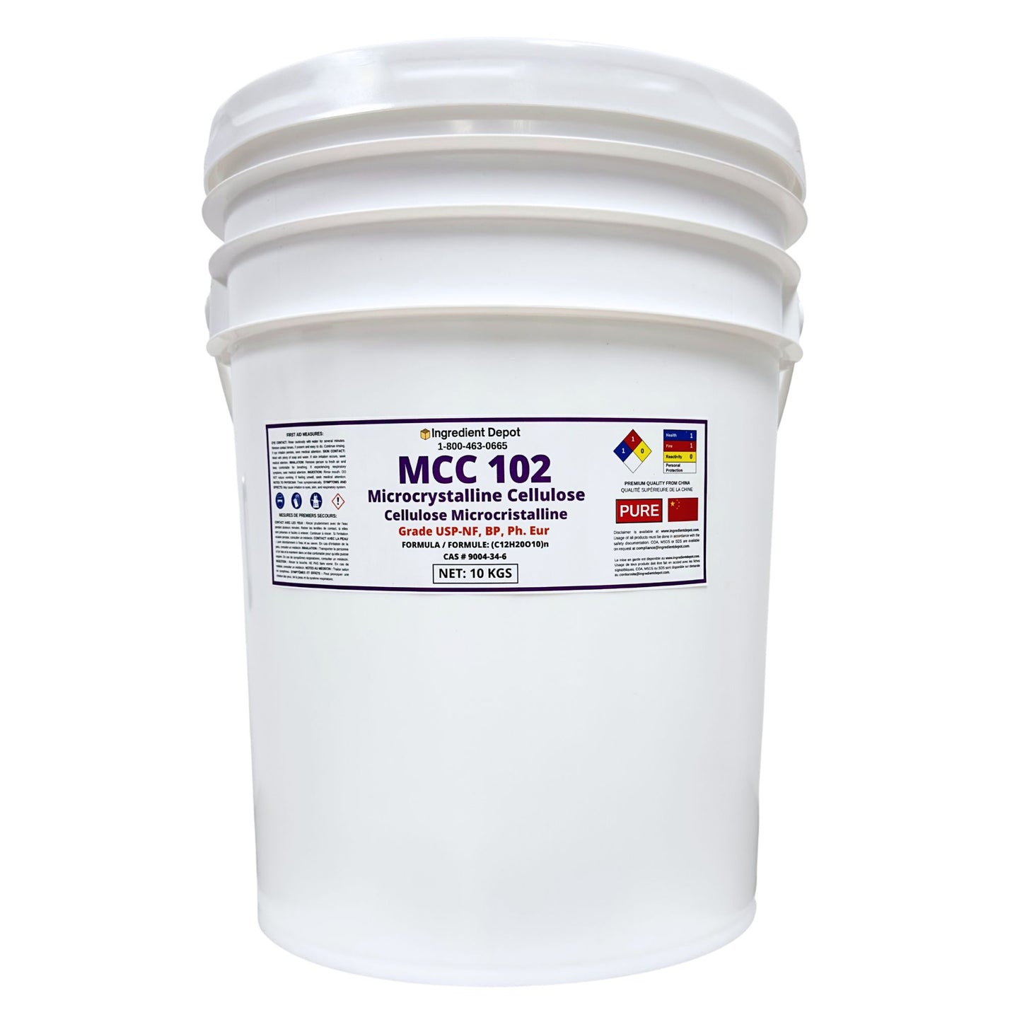 MCC 102 Microcrystalline Cellulose 10 kgs - IngredientDepot.com