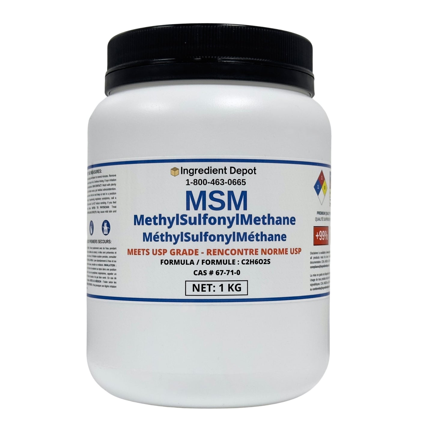 MSM Methylsulfonylmethane 1 kg - IngredientDepot.com