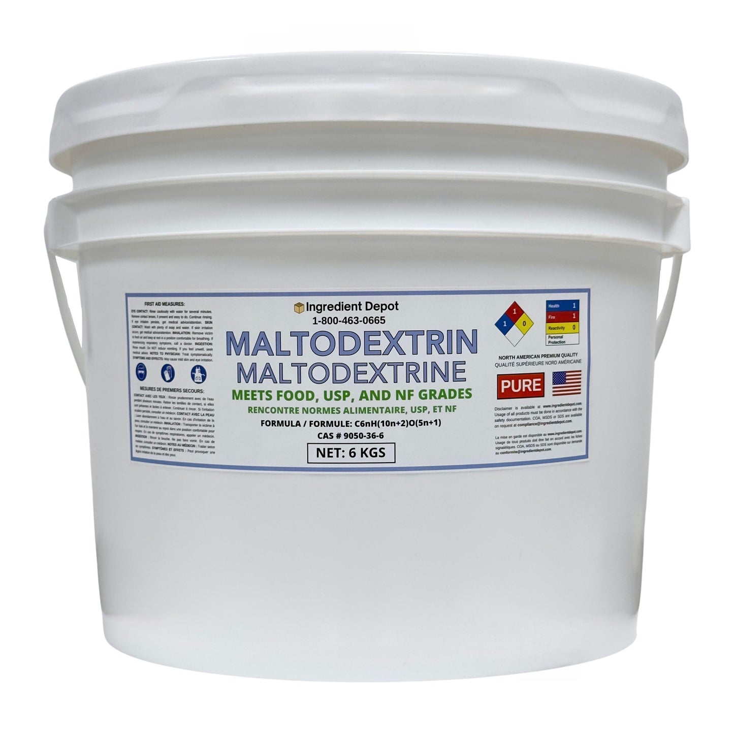 Maltodextrin, Food, USP and NF Grade 6 kgs - IngredientDepot.com