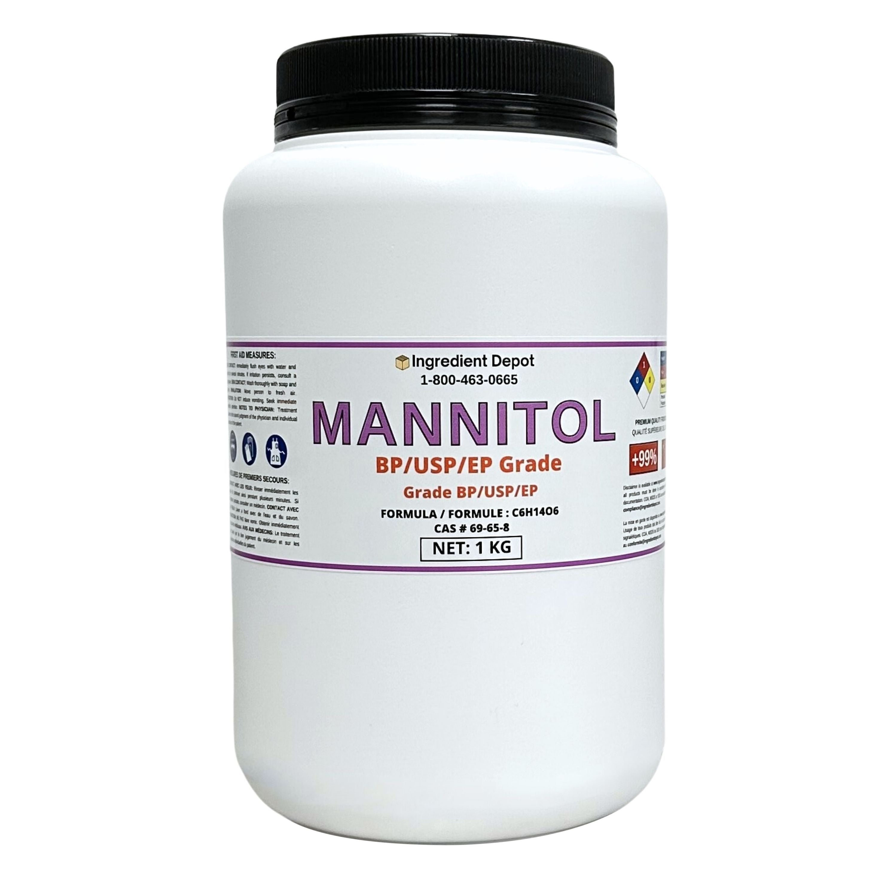 Mannitol BP/USP/EP Grade 1 kg – Ingredient Depot