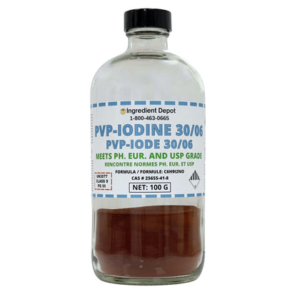 PVP-Iodine 30/06 (PVP-I, Povidone-Iodine) 100g - IngredientDepot.com
