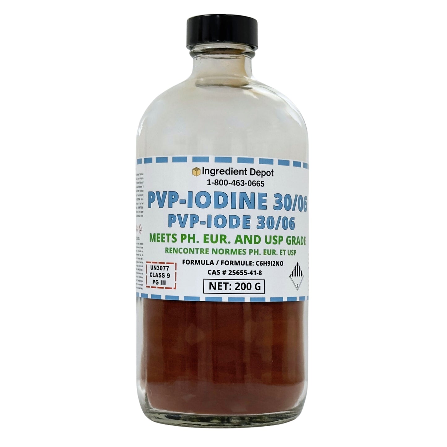 PVP-Iodine 30/06 (PVP-I, Povidone-Iodine) 200g - IngredientDepot.com