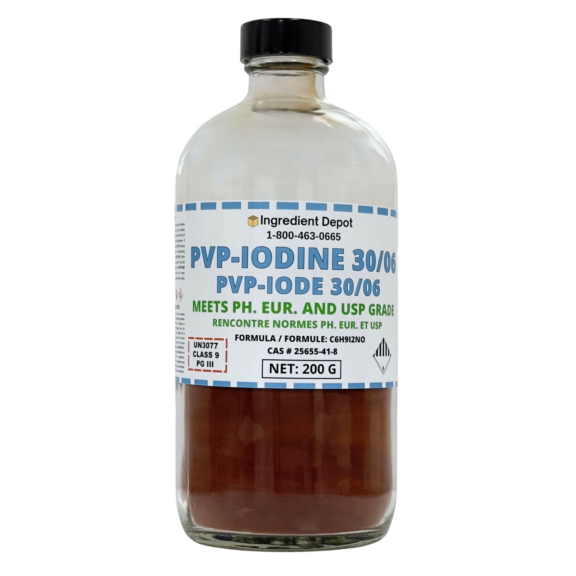 PVP-Iodine 30/06 (PVP-I, Povidone-Iodine) 200g - IngredientDepot.com