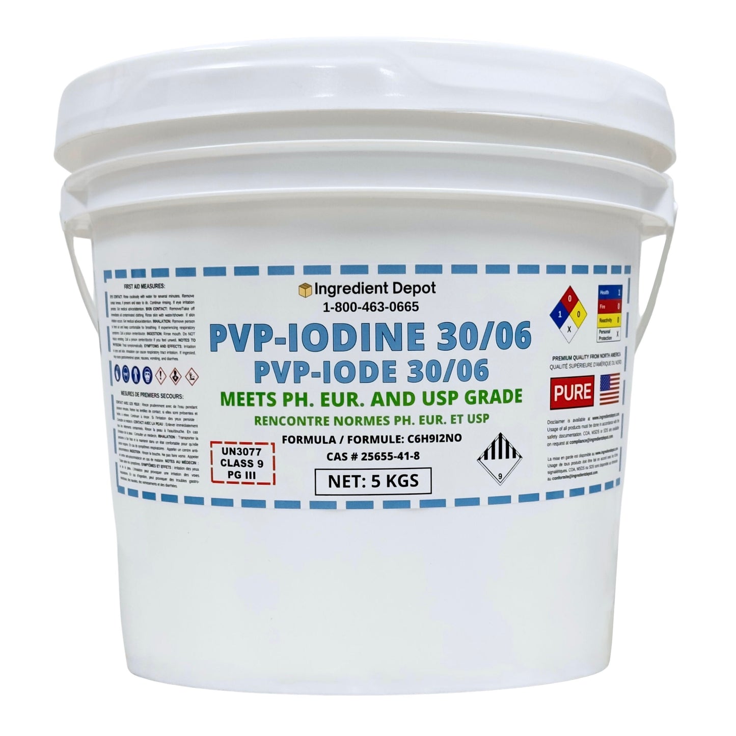 PVP-Iodine 30/06 (PVP-I, Povidone-Iodine) 5 kgs - IngredientDepot.com