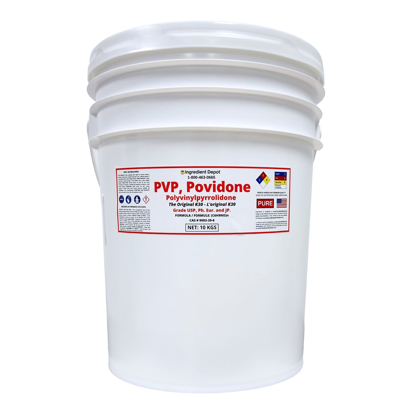 PVP Original K30, Povidone, Polyvinylpyrrolidone 10 kgs - IngredientDepot.com