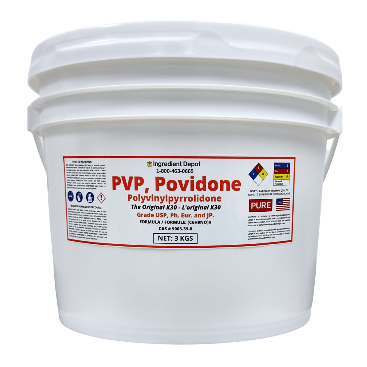 PVP Original K30 (Povidone / Polyvinylpyrrolidone) 3 kgs