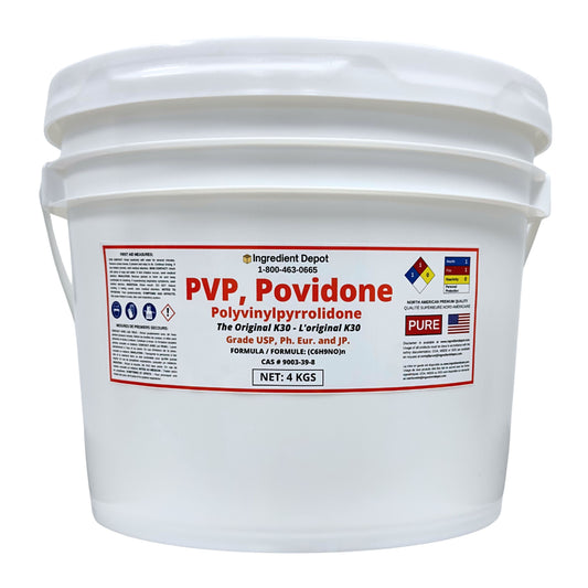 PVP Original K30, Povidone, Polyvinylpyrrolidone 4 kgs - IngredientDepot.com