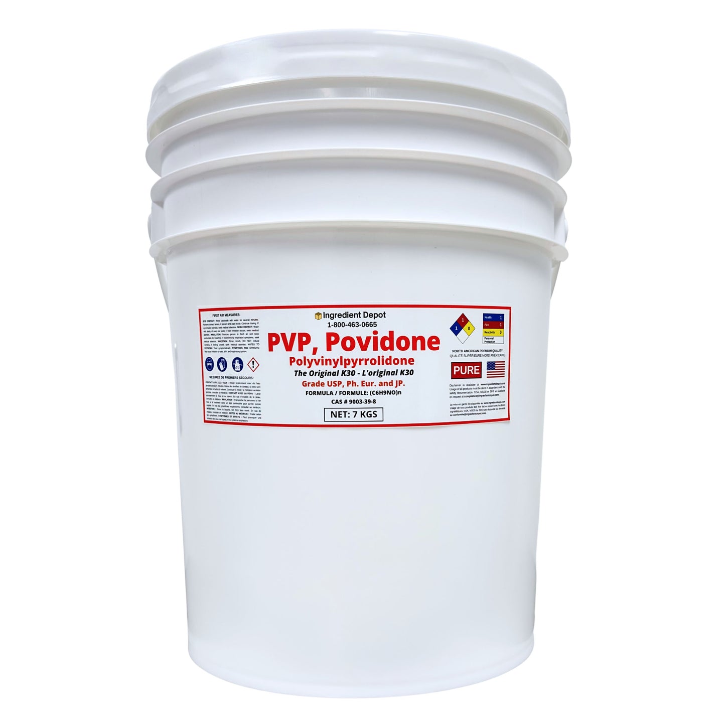 PVP Original K30, Povidone, Polyvinylpyrrolidone 7 kgs - IngredientDepot.com