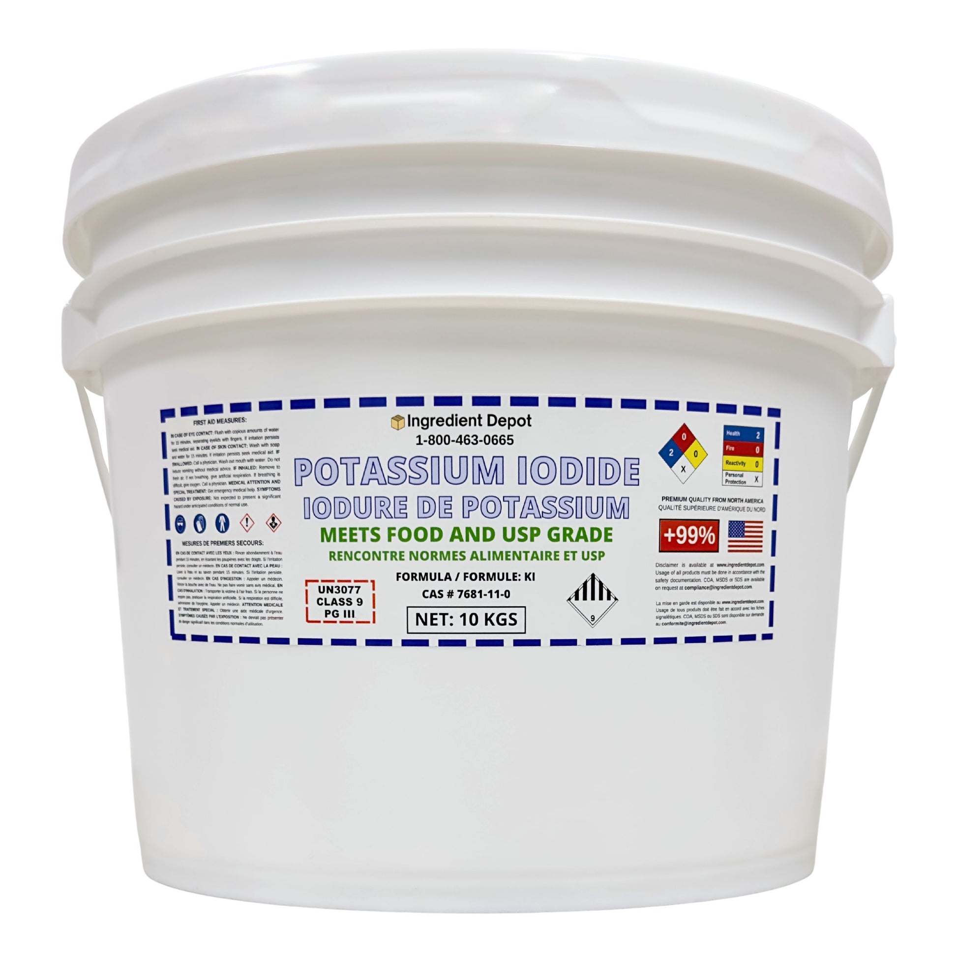 Potassium Iodide +99% USP Grade 10 kgs - IngredientDepot.com
