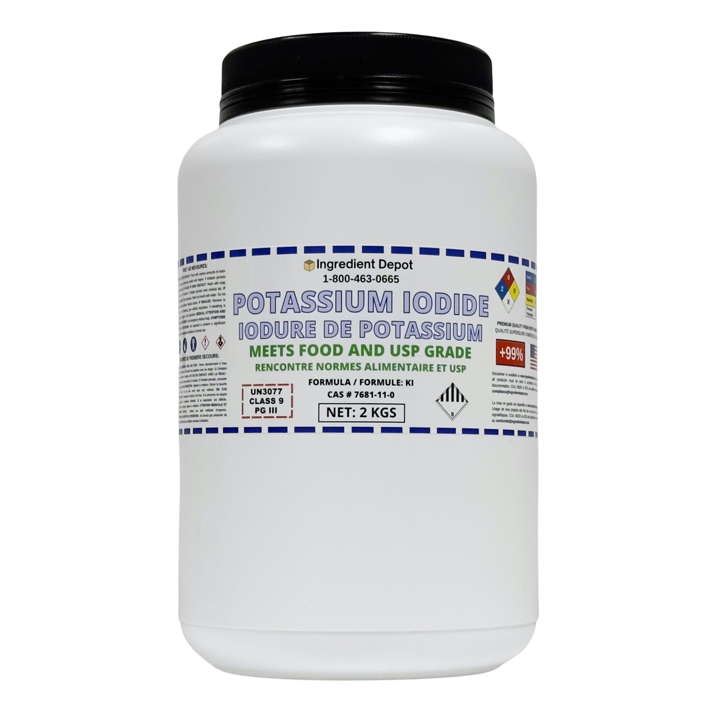 Potassium Iodide +99% USP Grade 2 kgs - IngredientDepot.com