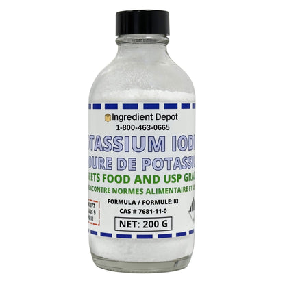 Potassium Iodide +99% USP Grade 200g - IngredientDepot.com