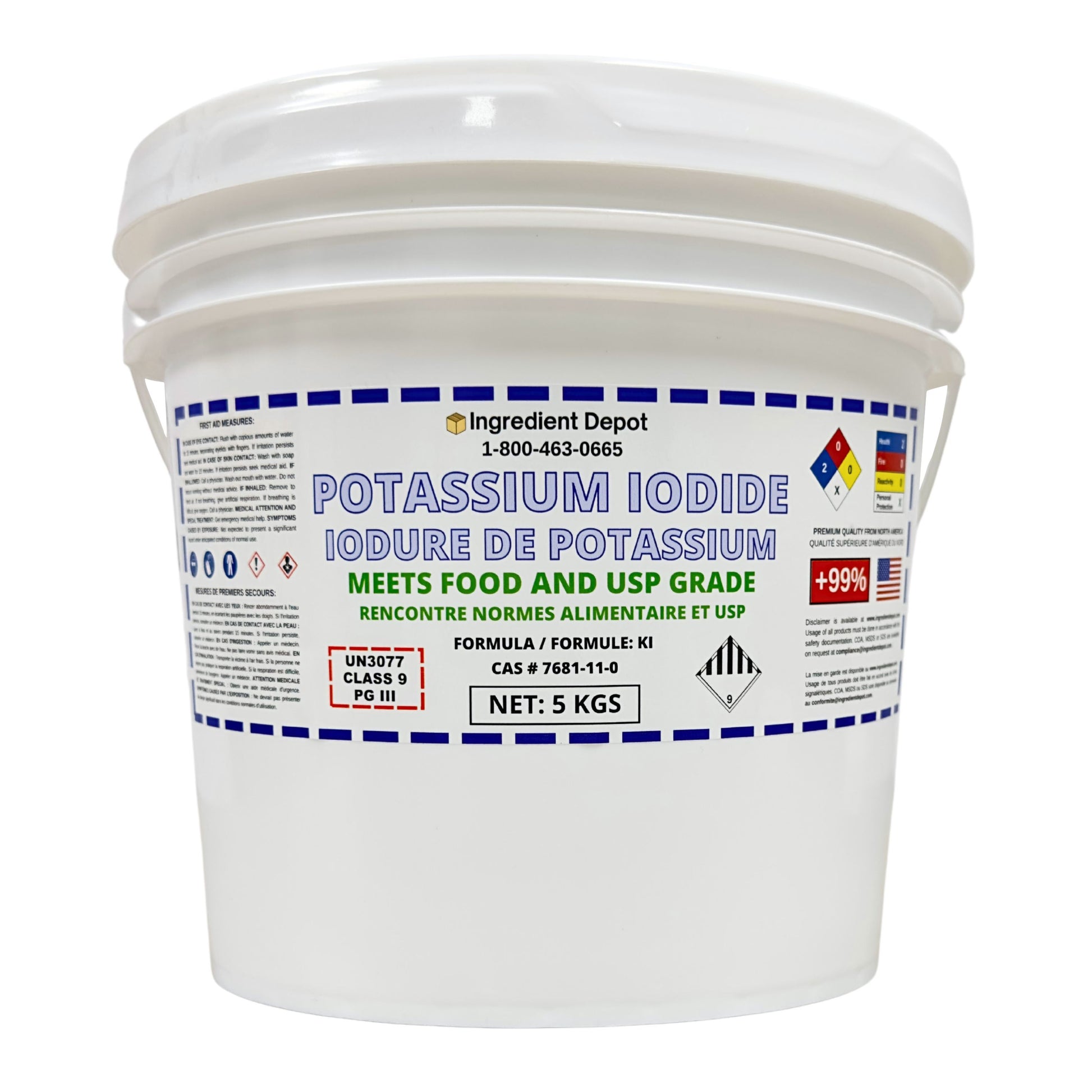 Potassium Iodide +99% USP Grade 5 kgs - IngredientDepot.com