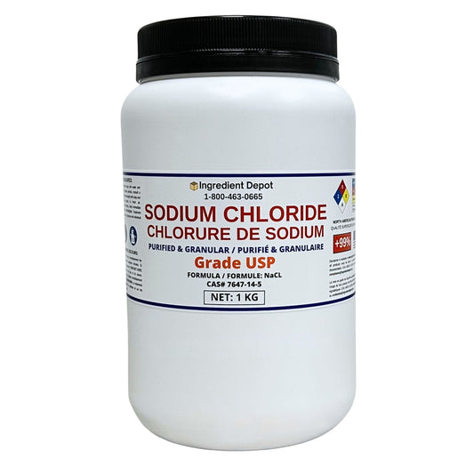 Sodium Chloride Grade Premium Purified USP Grade 1 kg - IngredientDepot.com