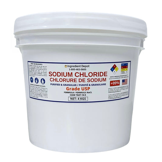 Sodium Chloride Grade Premium Purified USP Grade 4 kgs - IngredientDepot.com