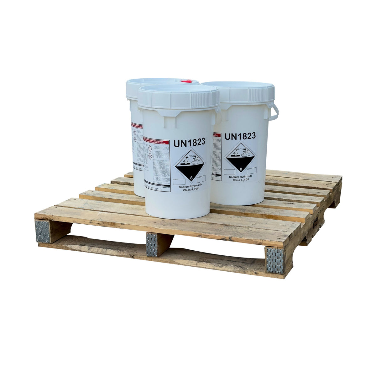 Sodium Hydroxide (NaOH or Caustic Soda) Micropearls - 150 lbs 3 Pails on a Pallet