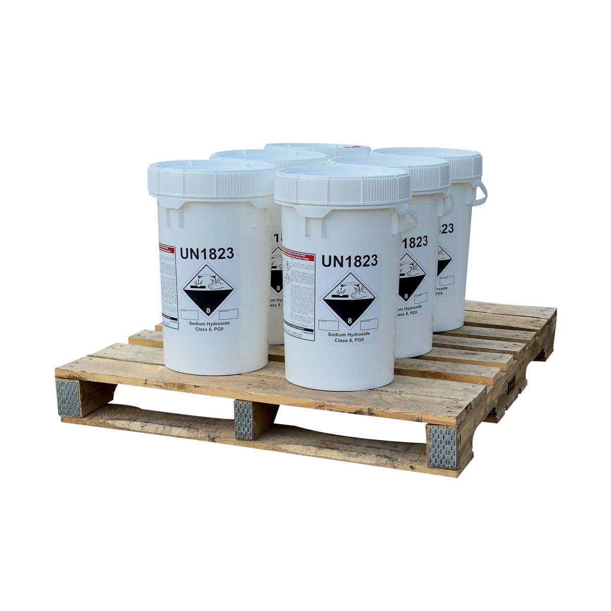 Sodium Hydroxide (NaOH or Caustic Soda) Micropearls - 300 lbs 6 Pails on a Pallet