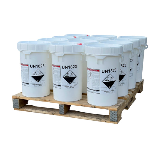 Sodium Hydroxide (NaOH or Caustic Soda) Micropearls - 22.68 kgs Pail(s) on a Pallet - IngredientDepot.com