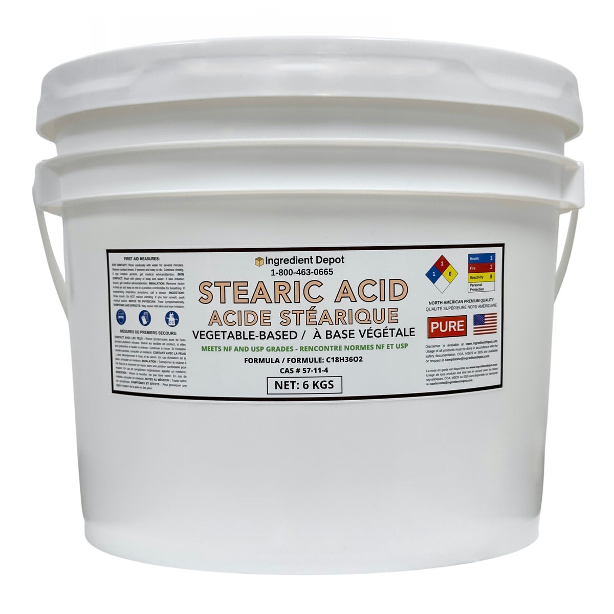 Stearic Acid, Vegetable-Based, NF and Food Grade 6 kgs