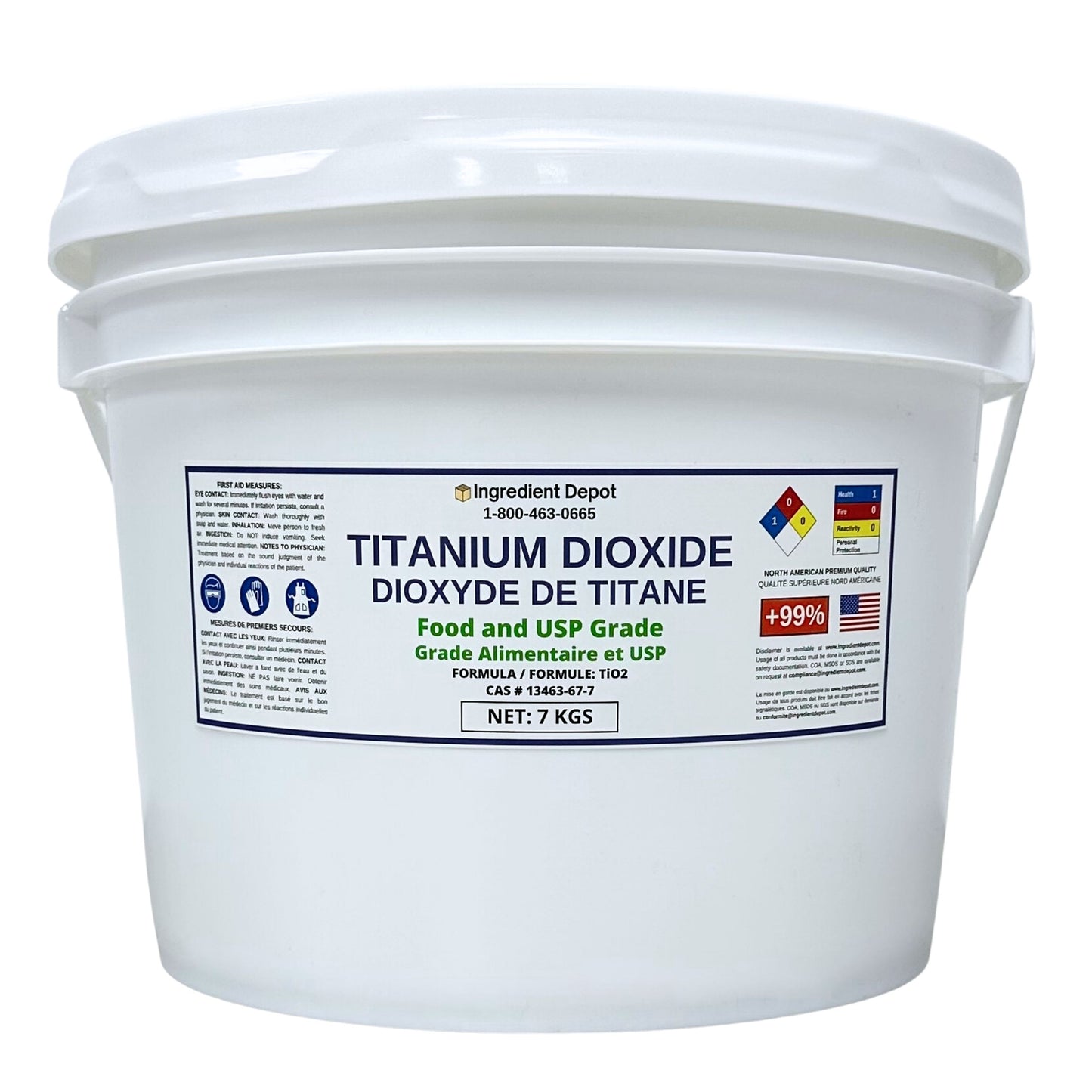 Titanium Dioxide Food and USP Grade 7 kgs - IngredientDepot.com