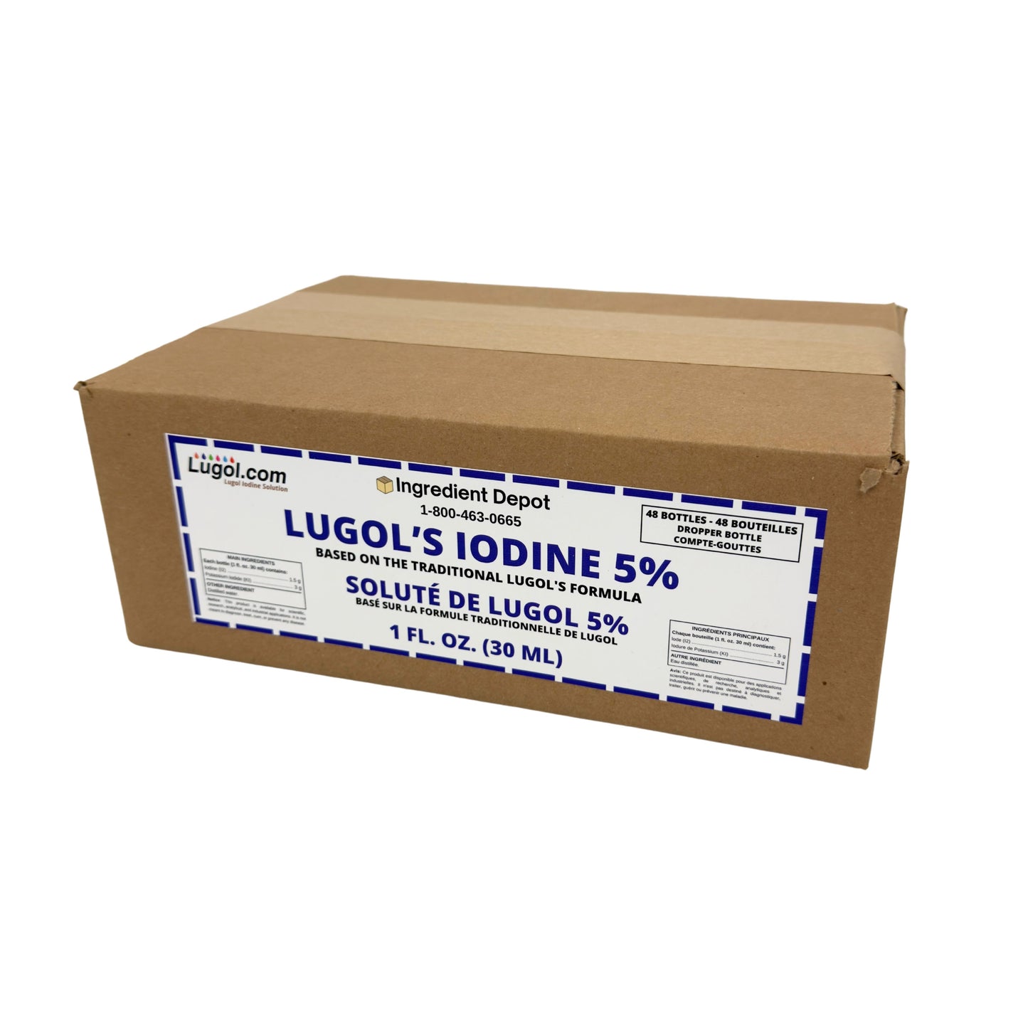 48 Bottles Lugol's Iodine 5% Solution 1 fl. oz. (30ml) Dropper