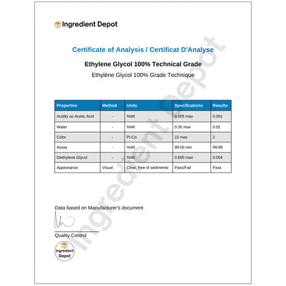 Ethylene Glycol 100% Technical Grade 2.5 litres - IngredientDepot.com