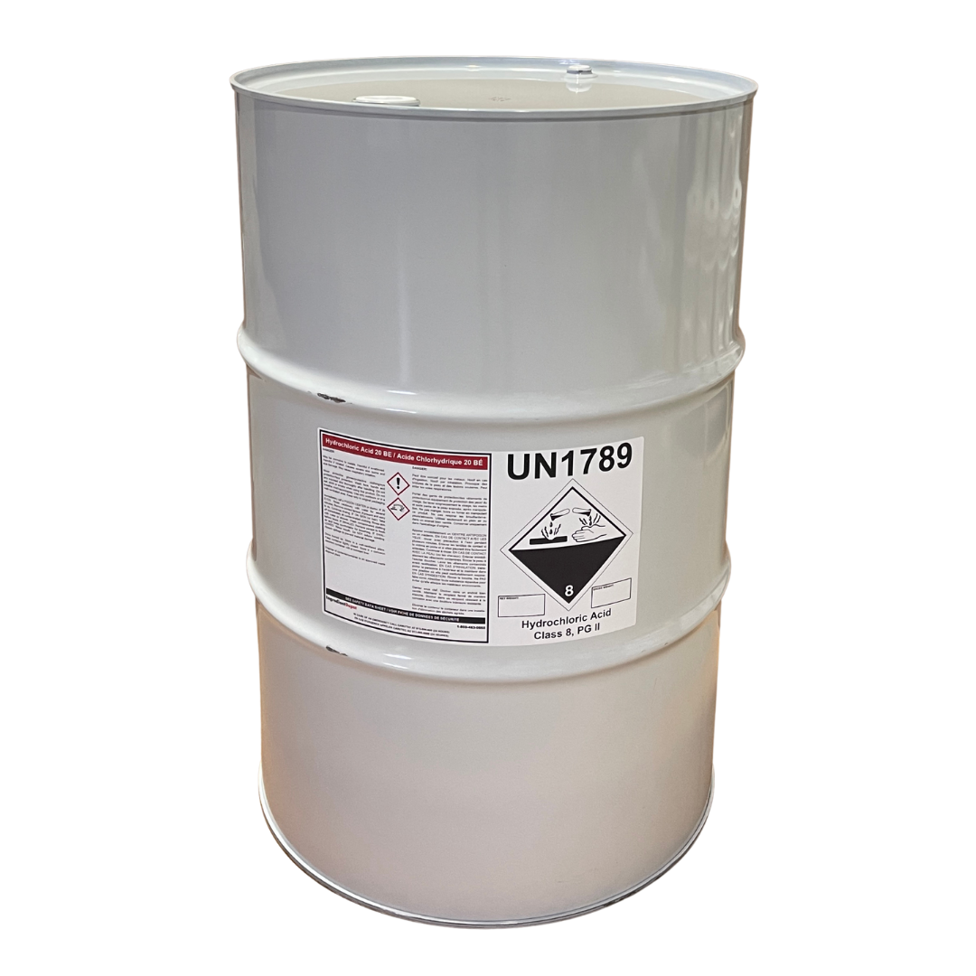Hydrochloric Acid (HCl or Muriatic Acid) 20 Baumé (31.45%) 240 litres