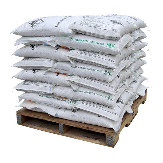 Potassium Hydroxide (Caustic Potash or KOH) Flakes - 22.68 kgs Bag(s) on a Pallet - IngredientDepot.com