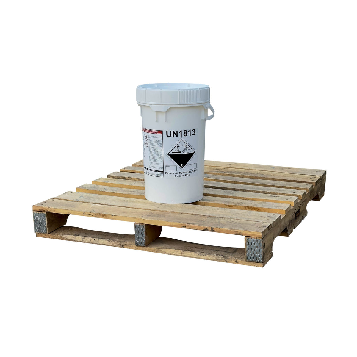 Potassium Hydroxide (Caustic Potash or KOH) Flakes - 22.68 kgs Pail(s) on a Pallet