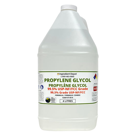 Propylene Glycol 99.5% USP Grade BioBased 4 litres - IngredientDepot.com
