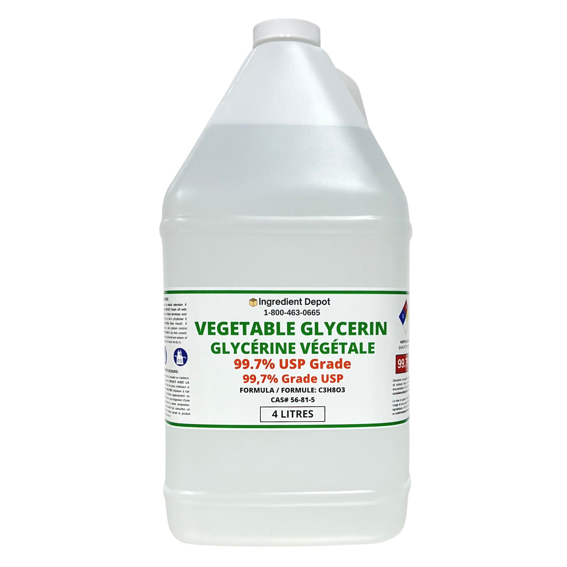 Vegetable Glycerin 99.7% USP Grade Convenient 4 litres Ingredient Depot Vegetable Glycerin 99.7% USP Grade Convenient 4 litres Ingredient Depot